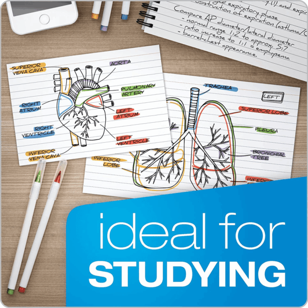 Ruled Index Cards, 3" X 5", White, Lined Index Flashcards, 300 per Pack (10022) - Image 4