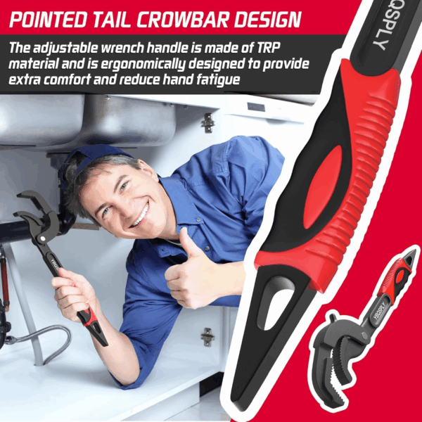 Pipe Wrench Set, 10” and 15” Self Adjusting Wrench 2-Piece Plumbing Tools - Pipe Vise Wrench Basin Wrench for 0.55“-2.48”/14-60Mm Standard Nuts, Irregular Nuts, Pipes Use - Image 7