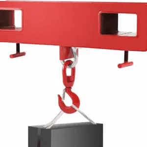 Forklift Lifting Hook, 4400Lbs Capacity Forklift Lifting Hoist, Red Forklift Mobile Crane with Swivel Hook and Two Large T-Screws, Hook Forklift Lifting Hoist, Fork Lifting Attachment