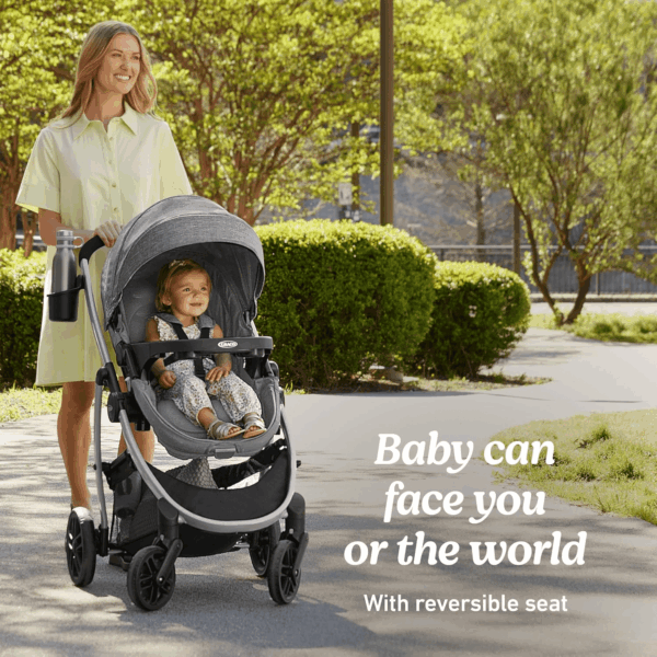 Modes Pramette Stroller, Baby Stroller with True Pram Mode, Reversible Seat, One Hand Fold, Extra Storage, Child Tray, Pierce - Image 4