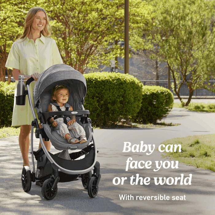 Modes Pramette Stroller, Baby Stroller with True Pram Mode, Reversible Seat, One Hand Fold, Extra Storage, Child Tray, Pierce - Image 4