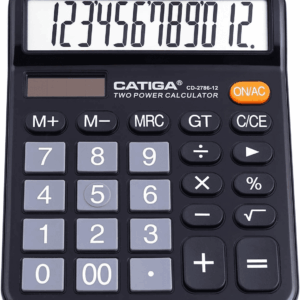 12 Digits Desktop Calculator with Large LCD Display and Sensitive Button, Dual Solar Power and Battery, Standard Function for Office, Home, School, CD-2786