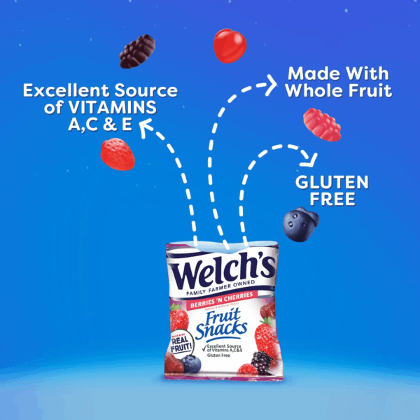 Fruit Snacks, Berries 'N Cherries, Bulk Pack, Individual Single Serve Bags, 0.8 Oz (Pack of 40) - Image 5