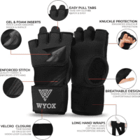 Gel Boxing Hand Wraps Inner Gloves for Men & Women, 80Cm Quick Wrist Straps, Padded Knuckle Protection for Muay Thai Kickboxing, Hand Wraps for Boxing & Martial Arts - Image 2