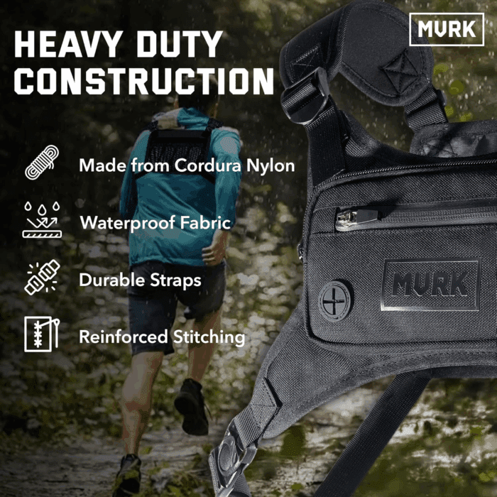Water Resistant Chest Pack - Running Vest for Workouts, Running Phone Holder Extra Storage, Lightweight Running Pack - Image 4