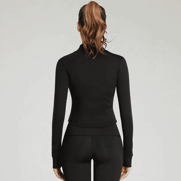 Womens Lightweight Full Zip Running Track Jacket Workout Slim Fit Yoga Sportwear with Thumb Holes - Image 4
