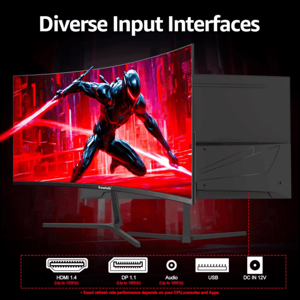 27 Inch Curved Gaming Monitor,144Hz/180Hz PC Monitor Full HD 1080P, Frameless 1800R Computer Display with Freesync & Eye-Care Technology, Wall Mountable, DP, HDMI Port (Black) - Image 6
