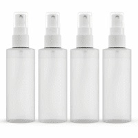 【Made in Usa】Plastic Spray Bottle Fine Mist 4 Oz (120Ml) – Refillable, Reusable, Portable Sprayer, Travel Size, Leak Proof for Household Use, Essential Oil, Cleaning Solution and Perfume (4 Pack)