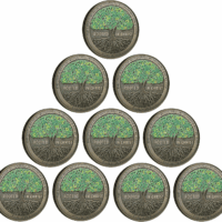 Rooted in Christ the Lord Is My Rock, My Fortress, My Deliverer Faith-Based Christian Challenge Coin Bible Verse Gift (Pack of 10)