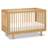 Marley 3-In-1 Convertible Baby Crib with Toddler Bed & Daybed Conversion, Durable & Easy to Assemble - GREENGUARD Gold Certified - with 4 Adjustable Mattress Heights - Honey