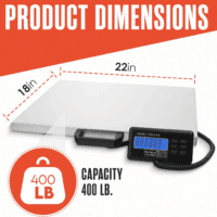 Industrial Scale, Platform Scale, Shipping Scale, Heavy Duty Scale, 400 LB, Shipping Scale for Packages, Large Scale, Postal Scale, Floor Scale, Digital Scale for Shipping, Package Weight Scale, 22X18 - Image 2