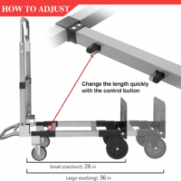 Convertible Hand Truck Dolly Cart, Folding Hand Cart with Wheels Collapsible Hand Truck, Aluminum Dolly Cart for Moving Luggages, Boxes, Large Cartons, 500 Lbs Load Capacity - Image 5