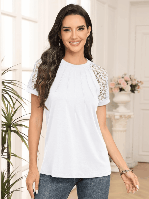 Womens Summer Tops Spring Shirts Trendy Vacation Outfits Short Sleeve Business Tshirts Fashion Casual Blouses - Image 2