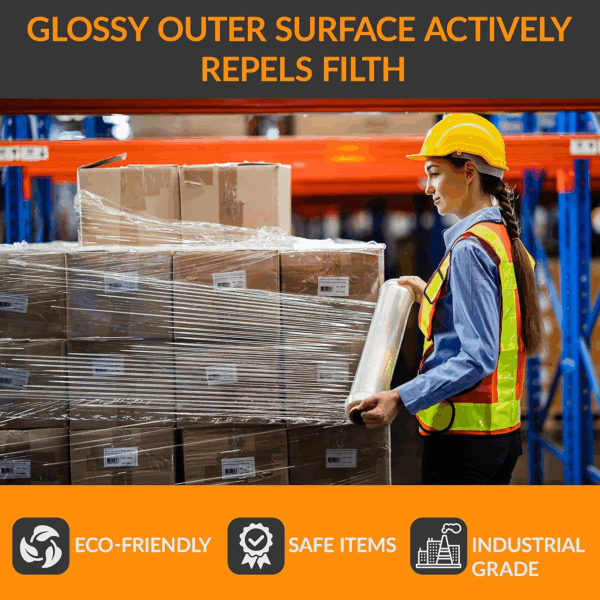 , 18" Stretch Film/Wrap 1500 Feet 80 Gauge Industrial Strength, up to 800% Stretch 20 Microns Clear Cling Durable Adhering Packing Moving Packaging Heavy Duty Shrink Film (4 Rolls/Box) - Image 5