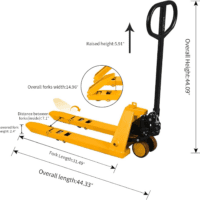 Tory Carrier Mini Hand Pallet Jack Truck, 2200 Lbs Capacity, 31.5" Lx15 W Fork Size Narrow Pallet Jack, Small Size Manual Pallet Trucks with Foldable Forks and Handle - Image 2