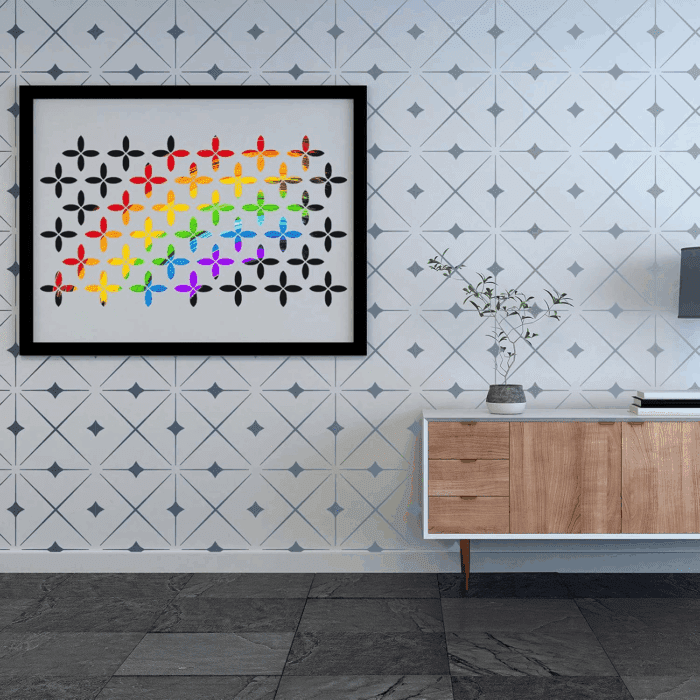 9 Pieces 12 X 12 Inch Geometric Wall Stencils Herringbone Geometric Wall Templates Painting Stencils Reusable Art Modern Tile Stencil for Painting on Walls Floor Canvas Wood Furniture - Image 6