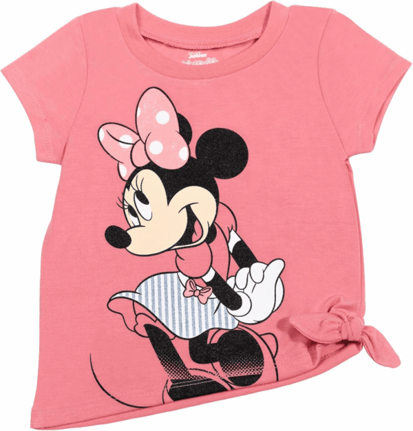 Minnie Mouse Rainbow Floral T-Shirt and Chambray Shorts Outfit Set Infant to Big Kid Sizes (12 Months - 14-16) - Image 3