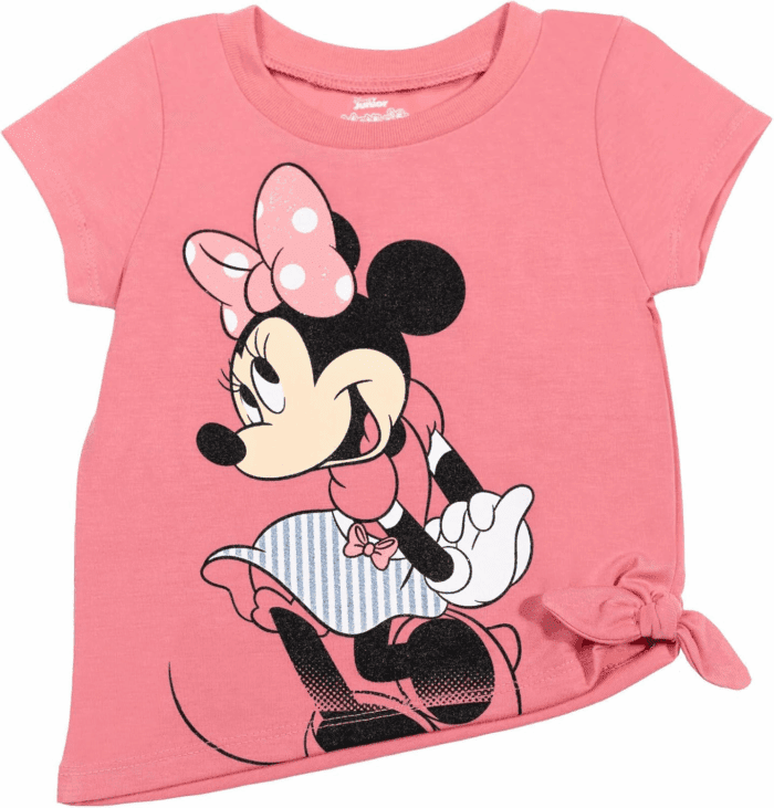 Minnie Mouse Rainbow Floral T-Shirt and Chambray Shorts Outfit Set Infant to Big Kid Sizes (12 Months - 14-16) - Image 3