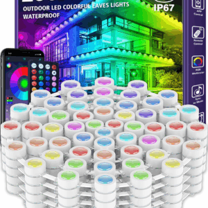 200FT Permanent Outdoor RGB Lights,Ip67 Waterproof Smart LED Eaves Lights with App/Remote Control,For Christmas and All Holiday Decor,Daily and Accent Lighting,House Roof and Garden Lighting