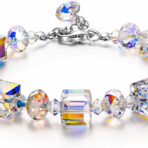 ♥ a Little Romance ♥ Sterling Silver Bracelets for Women Northern Lights Crystals Bracelet 7"+2" Extension, Packaged with Jewelry Box, Mother'S Day Birthday Anniversary Jewelry Gift for Women Girls