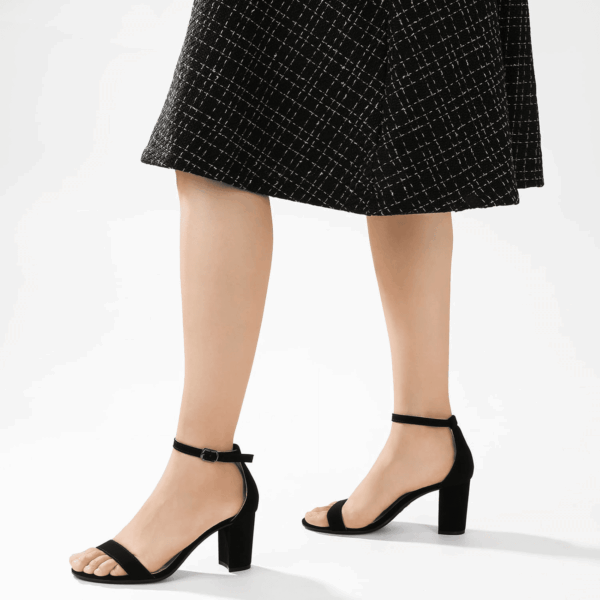 Heels for Women Open Toe Ankle Strap Chunky Heel Sandals 2.75 Inch - Image 6