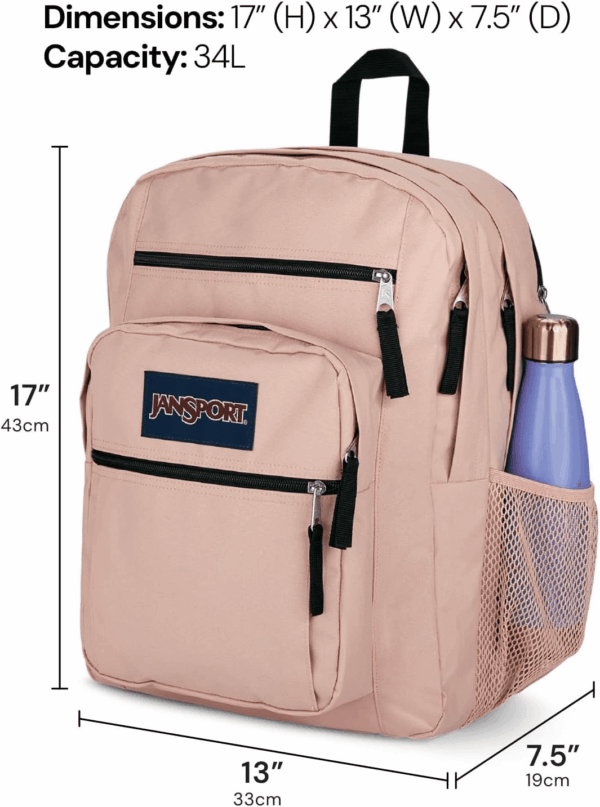 Laptop Backpack - Computer Bag with 2 Compartments, Ergonomic Shoulder Straps, 15” Laptop Sleeve, Haul Handle - Black - Image 2