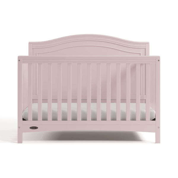 Paris 4-In-1 Convertible Crib - GREENGUARD Gold Certified, Converts to Toddler Bed, Daybed and Full Bed, Fits Standard Crib Mattress, Adjustable Mattress Base, Blush - Image 2