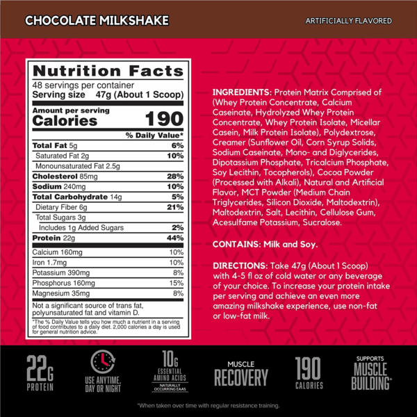SYNTHA-6 Whey Protein Powder with Micellar Casein, Milk Protein Isolate, Chocolate Milkshake, 48 Servings (Packaging May Vary) - Image 2