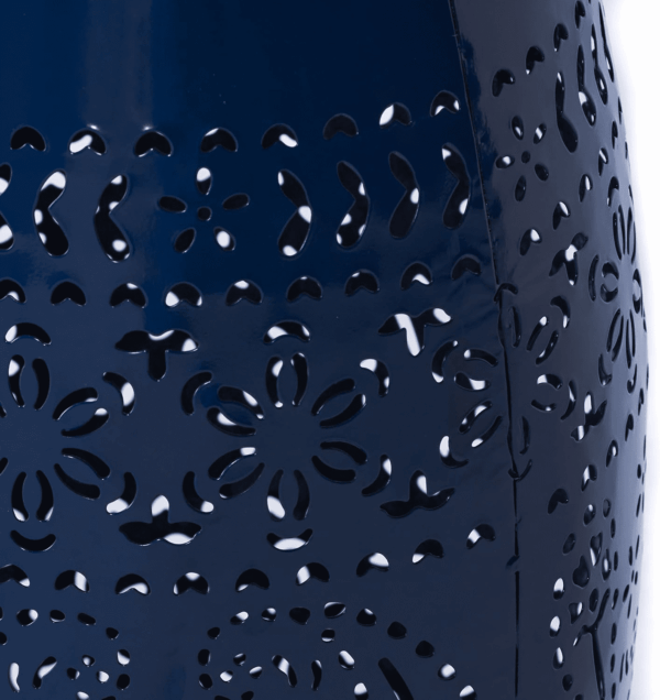 Ruby Outdoor 12" Iron Side Table, Dark Blue - Image 8