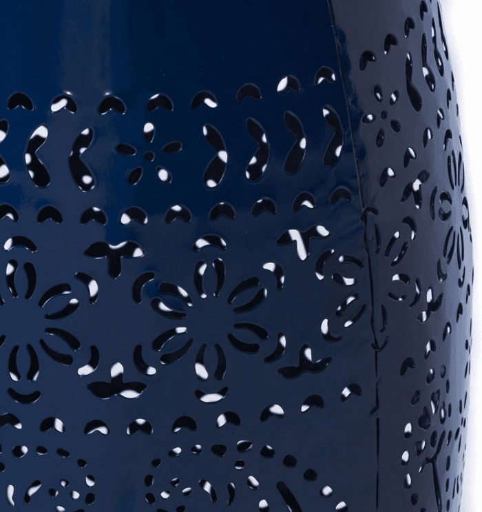 Ruby Outdoor 12" Iron Side Table, Dark Blue - Image 8