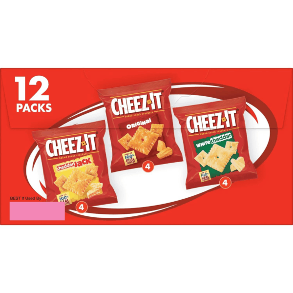 Cheese Crackers, Baked Snack Crackers, Lunch Snacks, Variety Pack, 12.1Oz Box (12 Packs) - Image 9