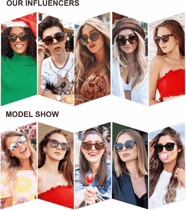 Classic Square Polarized Sunglasses Womens Mens Retro Trendy UV400 Sunnies SJ2050 - Image 3