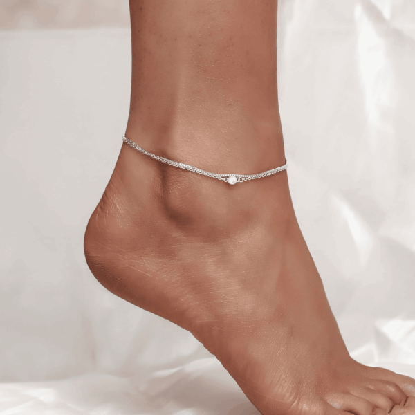 925 Sterling Silver Ankle Bracelet Multilayer Anklets for Women Satellite, Star, Cross, Circle, Butterfly, Teardrop, Oval Disk Layered Anklet Beach Jewelry - Image 2