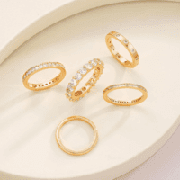 Gold Rings for Women Non Tarnish, 14K Gold Plated Dainty Stacking Cubic Zirconia Thumb Rings, Gold Knuckle Women Rings Set Jewelry Size 5-10 - Image 4