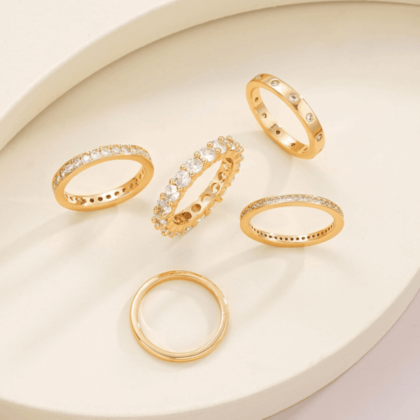 Gold Rings for Women Non Tarnish, 14K Gold Plated Dainty Stacking Cubic Zirconia Thumb Rings, Gold Knuckle Women Rings Set Jewelry Size 5-10 - Image 4
