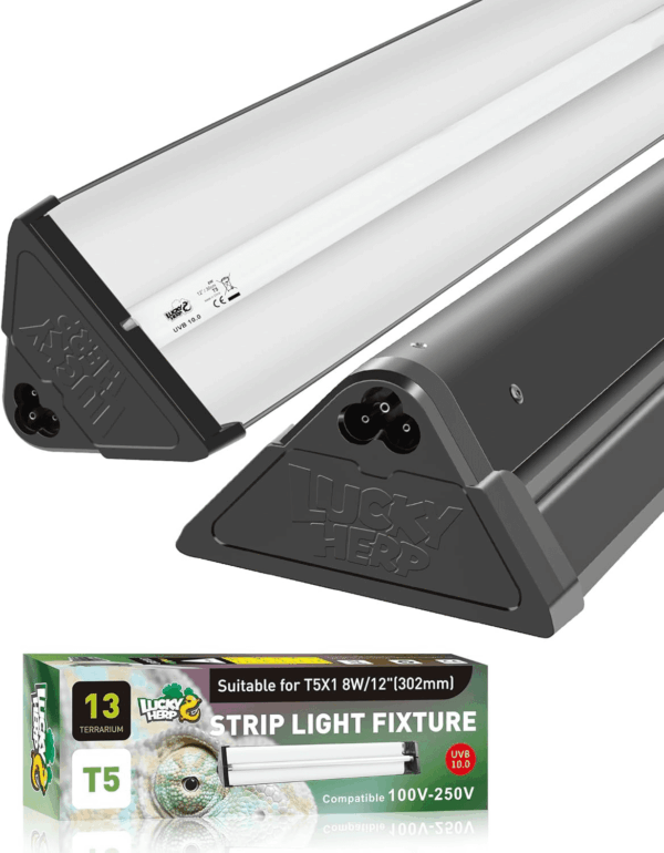 T5 Reptile Light Fixture Combo Kit 8W (New Upgrade), Desert UVB 10.0 12" Fluorescent Tube UVA UVB Reptile Light for Lizard, Bearded Dragon, Tortoise