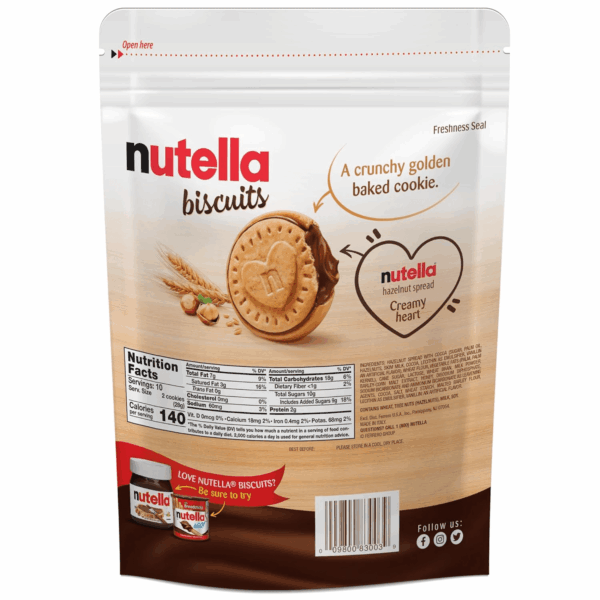 Biscuits, 20 Count Cookies, Hazelnut Spread with Cocoa, Kids Snacks, 9.7 Oz - Image 7