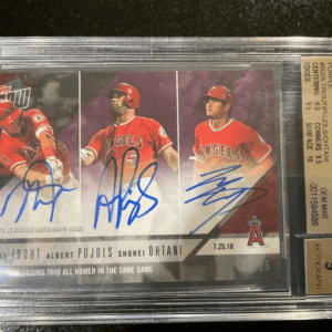 2018 TOPPS NOW TROUT / PUJOLS / OHTANI RC TRIPLE AUTO Ohtani # 17/25 BGS 9.5 #17 -