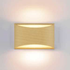 Aluminum Modern Wall Light Fixtures 1 Pack Indoor LED Wall Sconce Hardwired Wood Texture up and down Wall Mount Light for Living Room Bedroom Hallway Corridor 3000K(With G9 Bulbs)