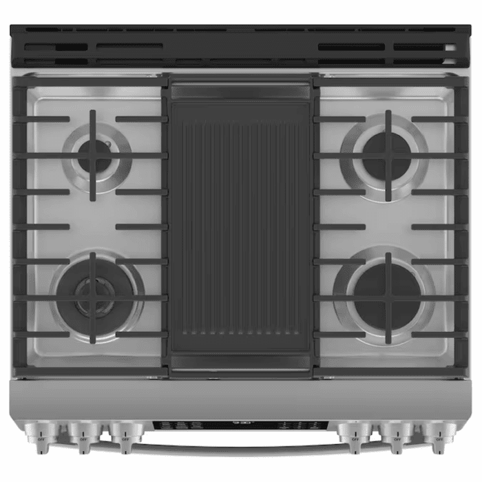 Profile 30-In 5 Burners 5.6-Cu Ft Air Fry Convection Oven Slide-In Natural Gas Ran ( Finrprint-Resistant Stainless Steel ) - Image 11
