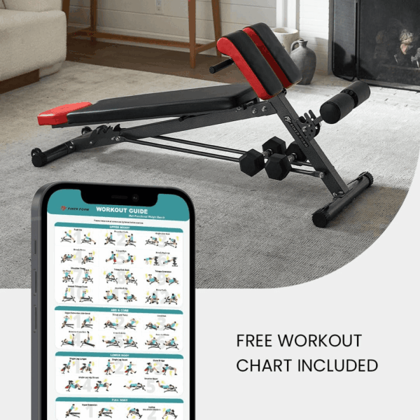Finer Form Multi-Functional Weight Bench for Full All-In-One Body Workout – Versatile Adjustable Workout Bench for Home Gym. Fitness Equipment Perfect for Back Hyperextension, Bench Press, Roman Chair Exercise, Sit Up. Adjusts to Decline or Flat Bench. - Image 6