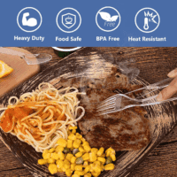 100 Count Plastic Silverware Heavy Duty -50 Forks, 50 Spoons, Bpa-Free, Heat Resistant, Disposable Plastic Utensils Set, Plastic Cutlery Set, Plasticware Suitable for Party Everyday Use - Image 2