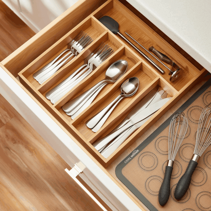 Silverware Set, Stainless Steel Flatware, 20-Piece Forks and Spoons, Service for 4, round Edge - Image 7