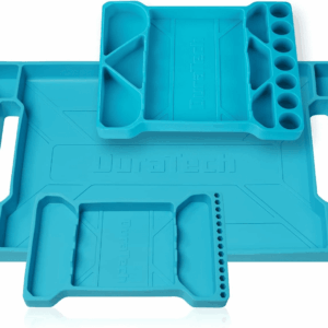 Flexible Tool Tray, Silicone Tool Holder for Mechanics Storage, Heat and Chemical Resistant Tool Organizer for Automotive, Industry and Household(3Pack Blue)