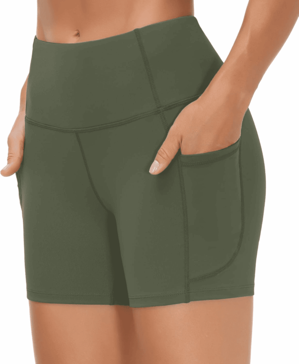 Women'S High Waist Workout Shorts Breathable Dolphin Split Elastic Lounge Yoga Shorts - Image 2