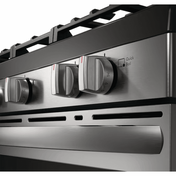 30-In 5 Burners 5.1-Cu Ft Air Fry Convection Oven Freestanding Natural Gas Range ( Stainless Steel ) - Image 6