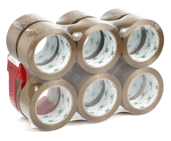 Brown Packing Tape Refills, Heavy Duty 12Rolls with 1 Dispenser for Packaging, Shipping and Moving, 2.4Mil 1.88 Inch X 60 Yard