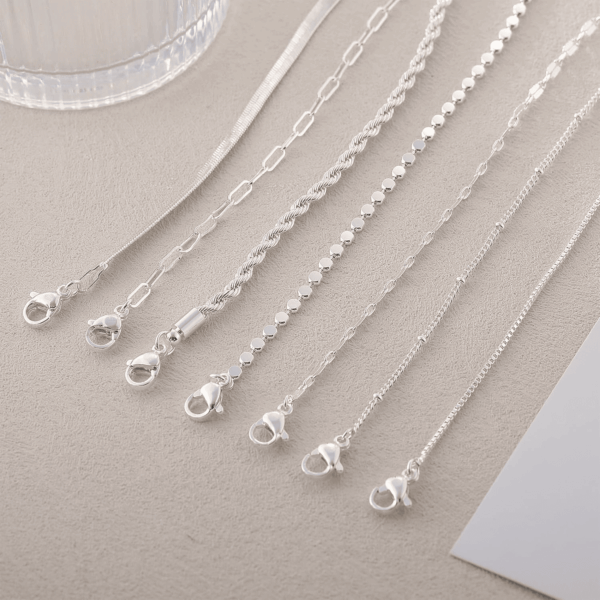 Silver Bracelets for Women Trendy Waterproof Silver Dainty Bracelet Stack Adjustable Layered Bracelet Set Minimalist Fashion Jewelry - Image 4