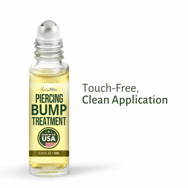 Piercing Keloid Bump Removal W Roller - Natural Oil Piercing Bump Treatment - Nose Septum Belly Ear Cleaner Soothing Skin Recovery Solution - Safe Care Piercing Reduce Scars - 0.33 Fl Oz - Image 8