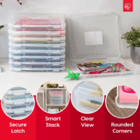 USA Board Game Storage and Organizer Portable Plastic Project Case Box with Snap-Tight Latch, 6-Pack, Fits 8.5" X 11" and A4 Papers, for Magazine Document Craft Hobby Art Supplies, Thick, Clear - Image 3